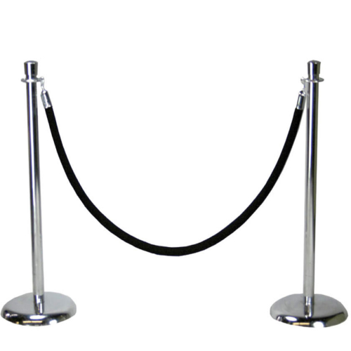 XT906 Velour Rope shown with 2 CT905 Chrome Stanchions